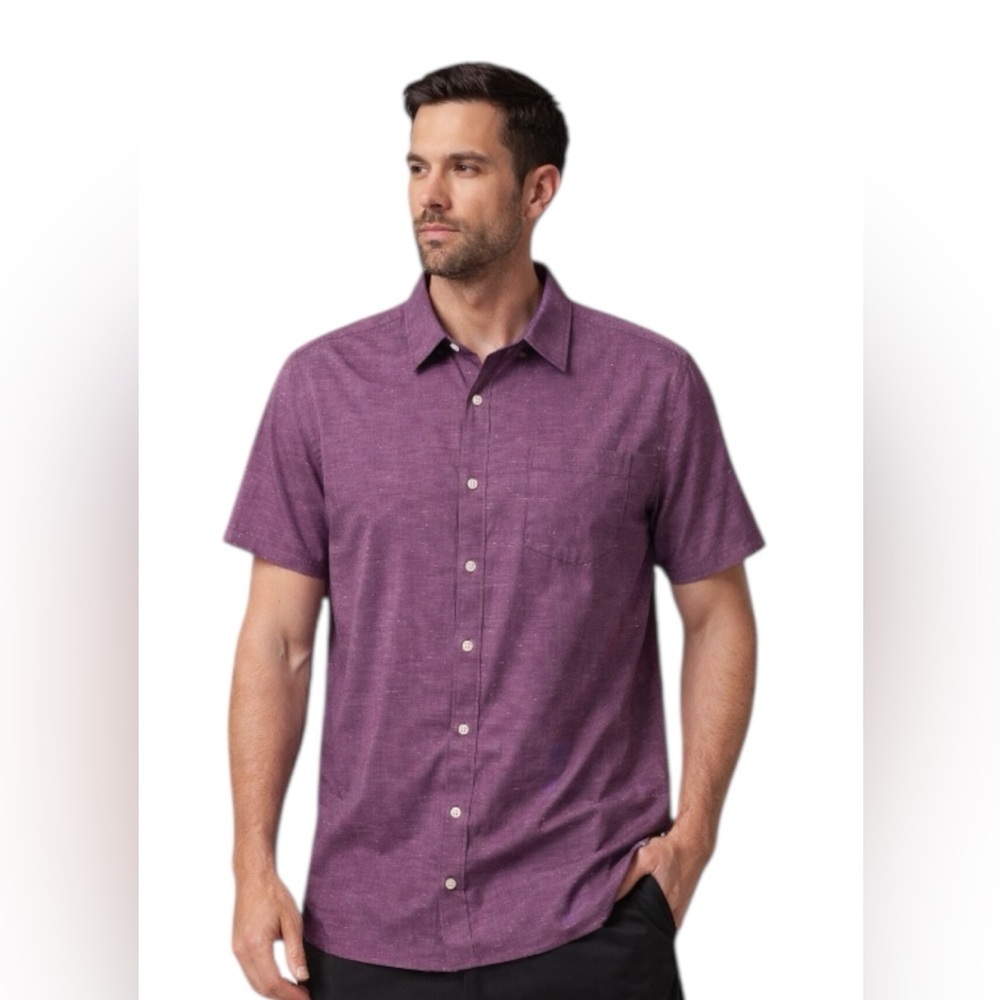 Van Heusen Men's Casual Purple Button Down Shirt